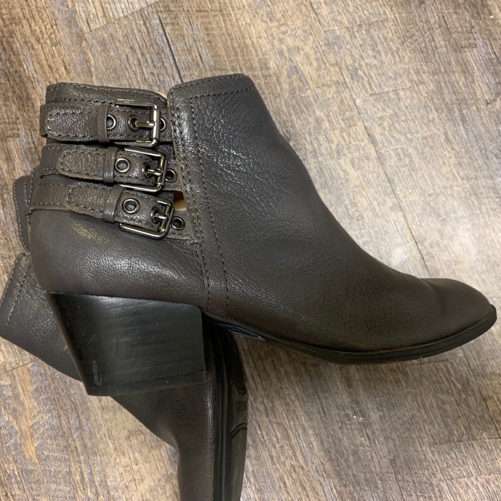 Franco Sarto Leather Booties - Buckle & Zip Sz 7.5